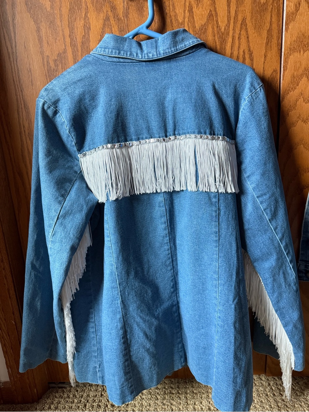 Vintage Denim and Co Jean jacket western with frill size medium